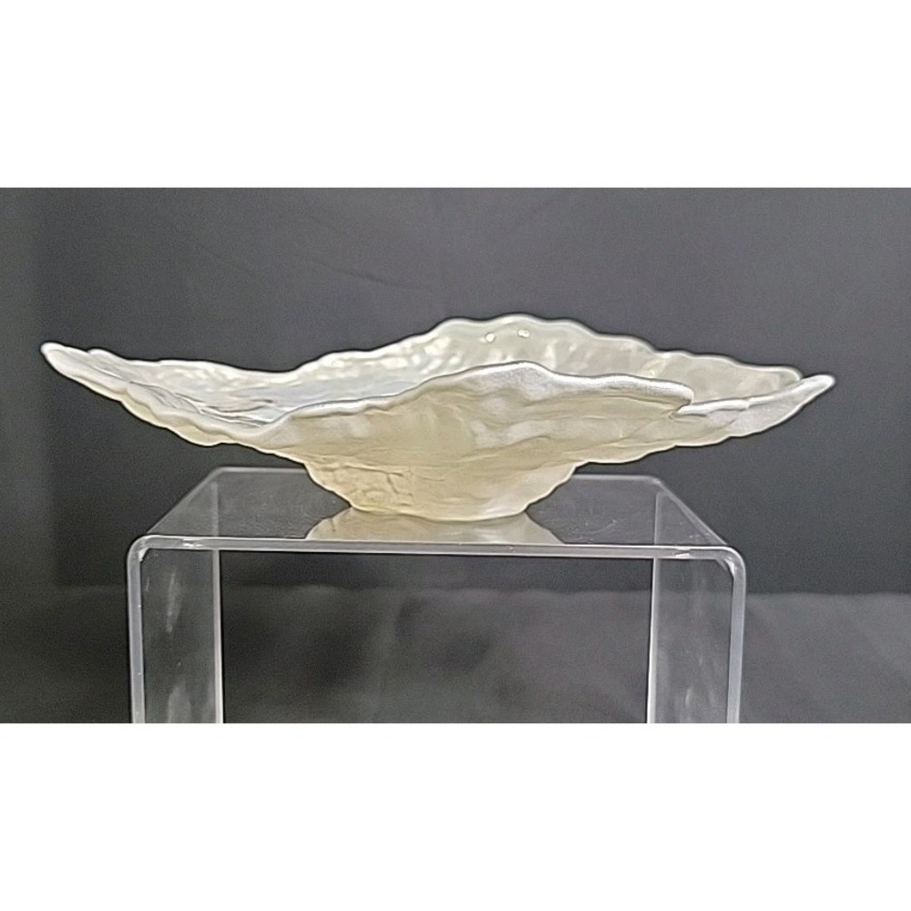 Vintage Akcam Iridescent Handmade‎ Pearl White Oyster Shell, Made In Turkey